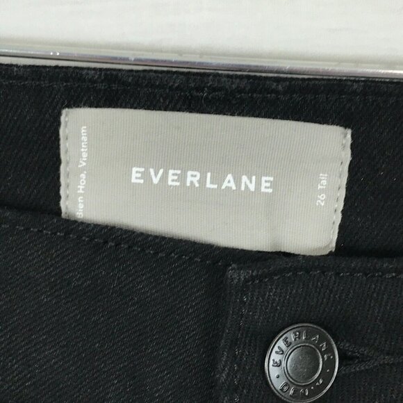 Everlane Women's Size 27 Regular Jeans Black Denim Skinny Leg High Rise 10" - Picture 3 of 5
